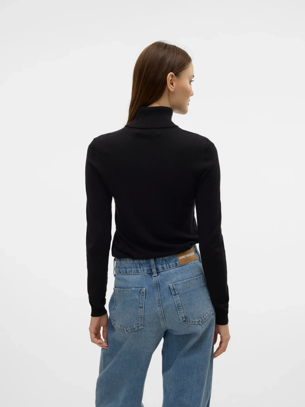 VERO MODA Happiness Roll Neck Jumper - Black - Image 3