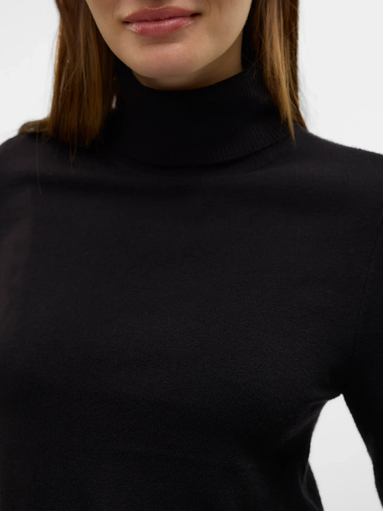 VERO MODA Happiness Roll Neck Jumper - Black - Image 4