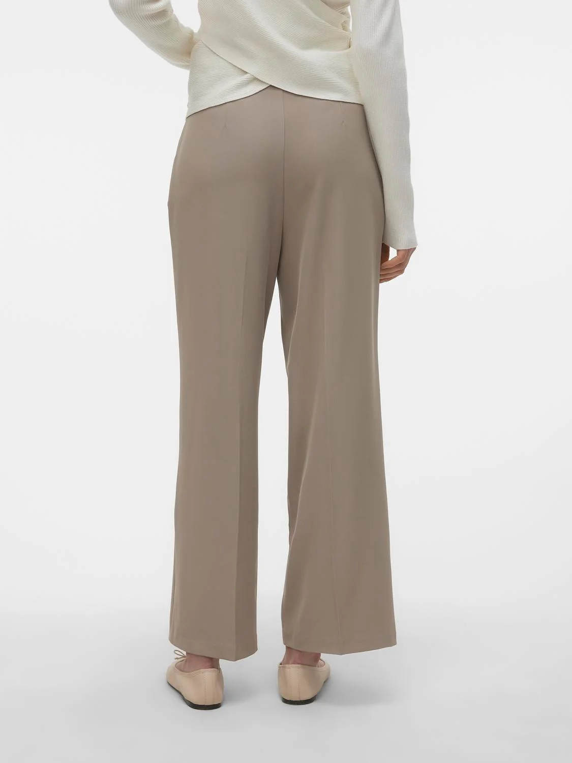 VERO MODA : Kristel Wide Leg Pants - Taupe - Image 3