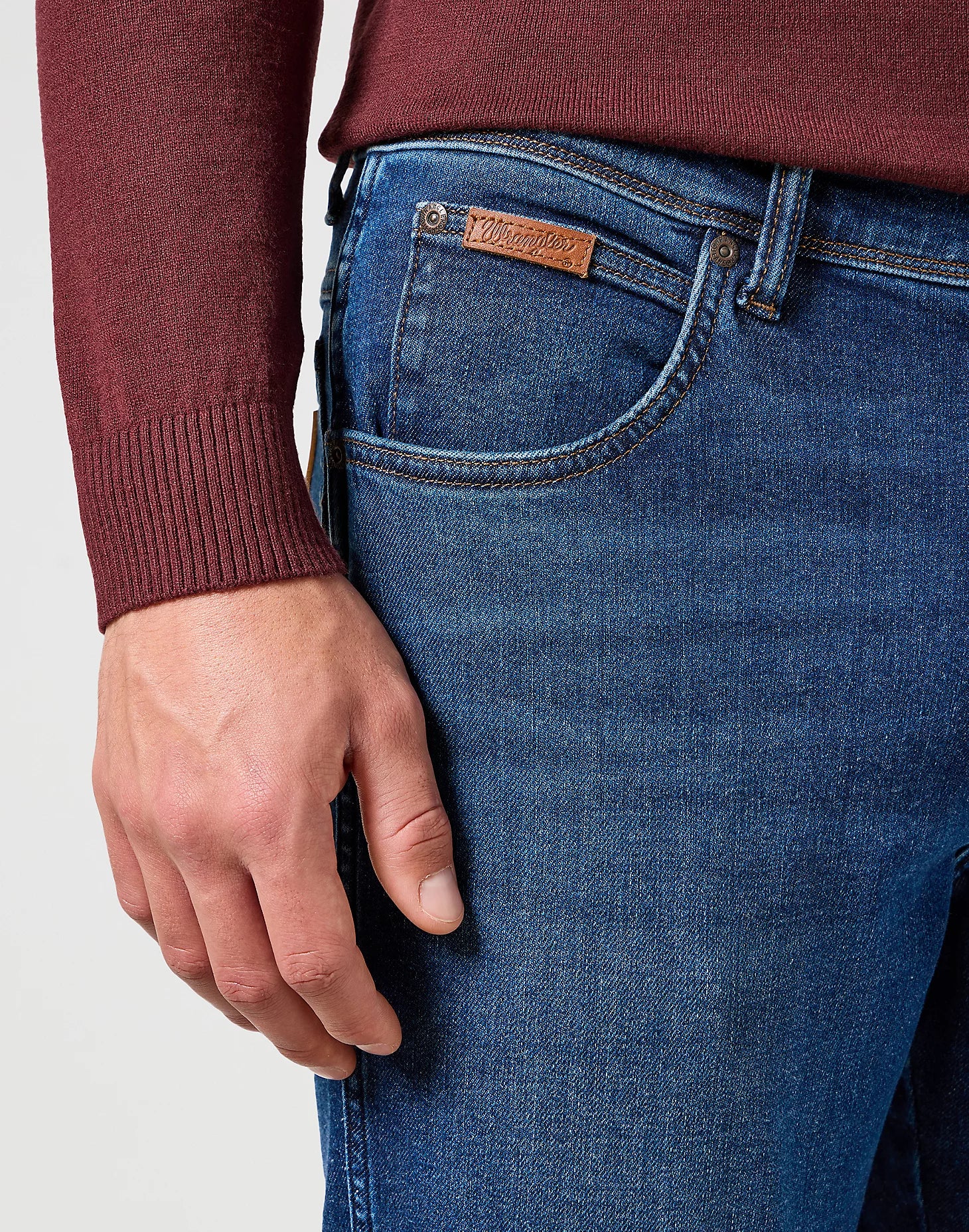 WRANGLER : Texas Slim Medium Stretch Jeans - Dark Trails - Image 5